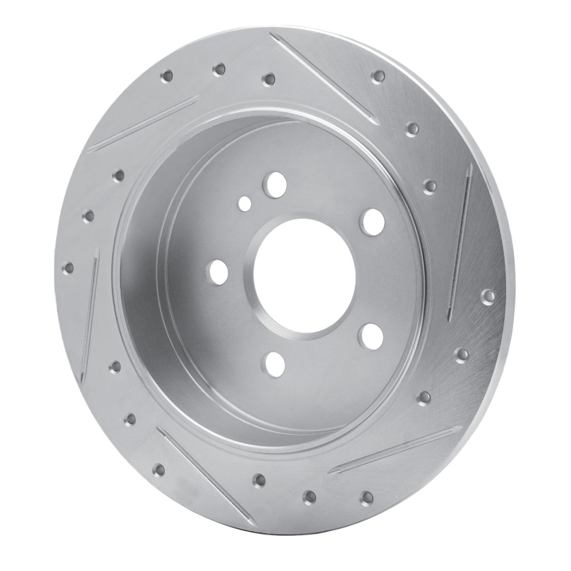 Mercedes-Benz ML350 Brake Rotor (1) - Rear Left - R1 Concepts - Drilled & Slotted - Silver - `98-`05